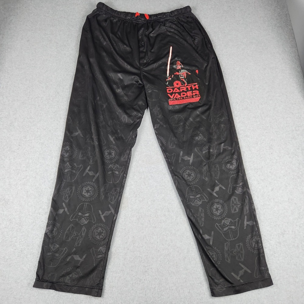 Star Wars Darth Vader Pajama Pants Mens L Black Elastic Waist Sleepwear Bottom